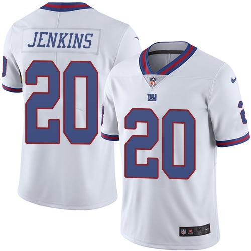 Nike Giants #20 Janoris Jenkins White Men's Stitched NFL Limited Rush Jersey - Click Image to Close